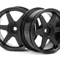 HPI HPI TE37 Wheels, 26mm-3mm Offset, Black, Fits 26mm Tir