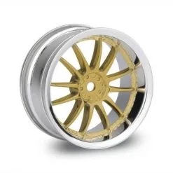 HPI HPI Work XSA 02C Wheel, 26mm-3mm Offset, Chrome/Gold
