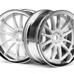HPI HPI Work XSA 02C Wheel, 26mm-3mm OffSet, Chrome/White